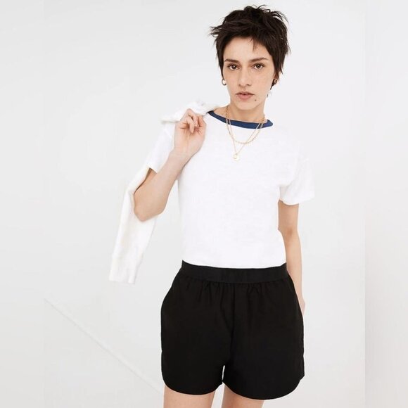 Madewell Womens Size Medium MWL Allways Pull-On Shorts Black Casual Lightweight - Picture 1 of 13